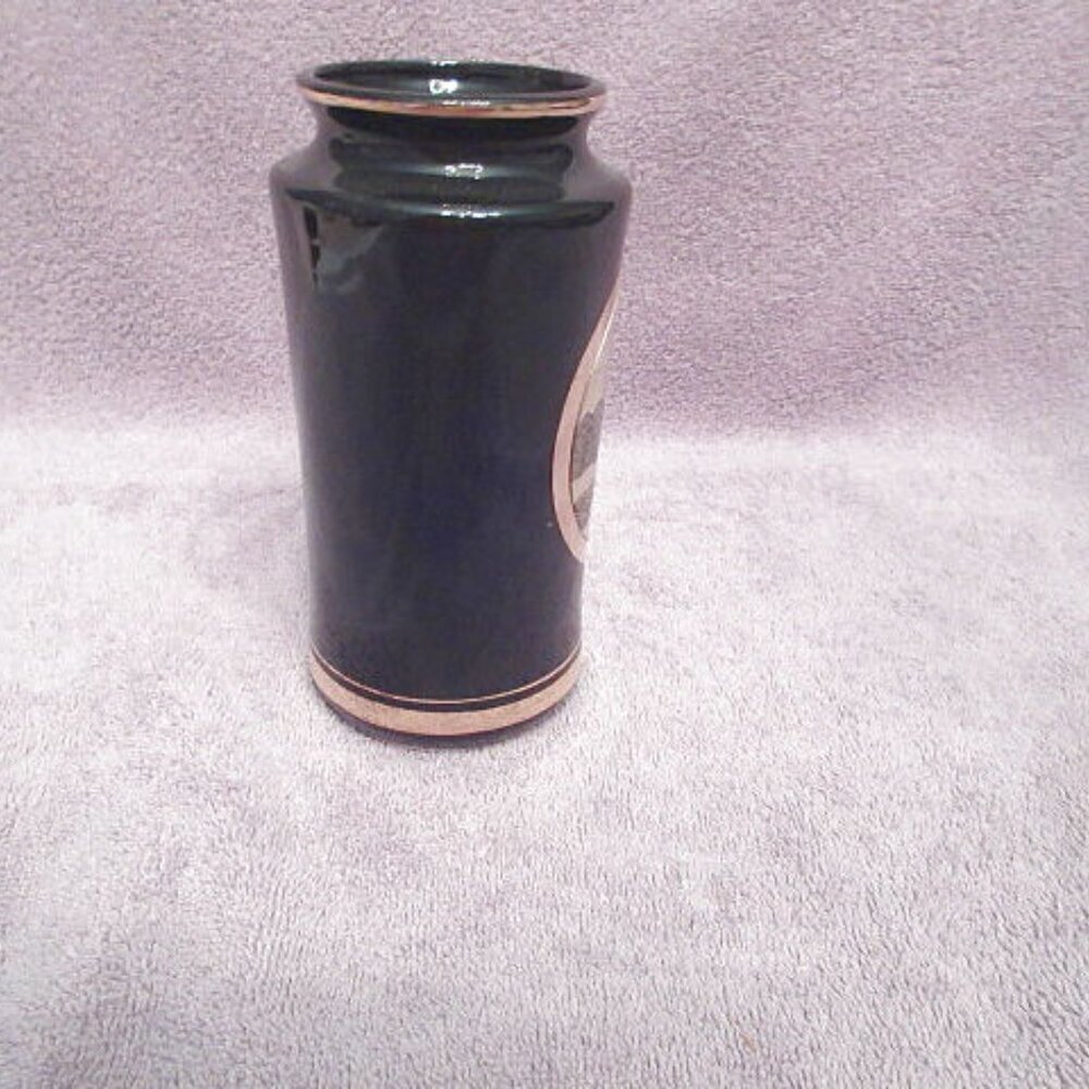 Vintage Japan Art of Chokin Vase 24K Gold Trim Copper Gilded Exotic Asian MCM - Picture 4 of 10